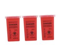 MUCKLILY 3 pièces Boîte de Collecte Compacte avec Couvercle à Charnière Récipient Sécurisé pour Élimination Objets Tranchants Portable et Visible pour Usage et Domestique