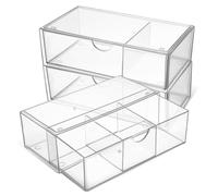 MUCKLILY 3 Pièces Boîte de rangement bureau rouge à lèvres organisateur de tiroir de maquillage organisateurs de tiroirs transparents organisateur d'accessoires pour cheveux Acrylique