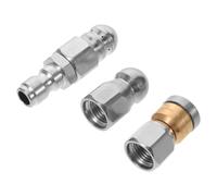 MUCKLILY 3 Pièces Buse Haute Pression en Acier Inoxydable 1/4 Pouce avec Connexion Rapide, Performance Élevée et Résistance à l'usure pour Nettoyage des Égouts et Pulvérisateur de Jardin