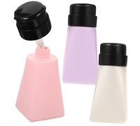 MUCKLILY 3 pièces Lot de Flacons Pompe Vides PP pour Dissolvant Vernis à Ongles Distributeur Liquide Anti-fuite pour et Lingettes Assorties