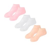 MUCKLILY 3Paires Hydratantes de Protection Lot pour Pied Craquelures Respirantes et Réutilisables Rose et Couleur Chair