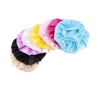 MUCKLILY 4 pièces Bonnet Élastique pour Lot de Chapeaux de Nuit Bonbon Confortables et Respirants Protection des Cheveux pour Sommeil Blanc Bleu Ciel Noir