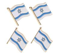 MUCKLILY 4 Pièces broche souvenir israélien badge insigne de revers en métal épinglettes bijoux drapeau national épinglette d'Israël épinglette du drapeau israélien épingles fines alliage