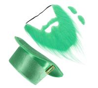 MUCKLILY 4 Pièces Chapeau trèfle faux accessoires homme barbe trousse sourcil chapeau de fête de lutin accessoires de cosplay irlandais chapeau de lutin irlandais tissu non tissé Vert