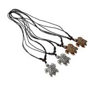 MUCKLILY 4 Pièces Collier Pendentif Tortue Créatif Résine Style Européen-américain Blanc et Marron Accessoires Durables et Élégants pour Femmes