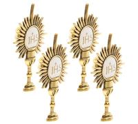 MUCKLILY 4 Pièces Épingle de Première Communion Catholique en Alliage de Zinc, Résistante à L'usure, Finement Travaillée, pour Collection Personnelle et Occasions Spéciales