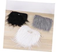 MUCKLILY 4 pièces Lot de Fausses Barbes Adhésives Réalistes pour Fête Masquée Halloween Moustaches Postiches Peluche Décorations Cosplay pour Adultes et Garçon Fille