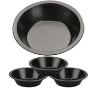 MUCKLILY 4 Pièces Plaque à Pizza Ronde en Acier au Carbone | Chauffe Uniforme, Résiste aux Rayures, Libération Facile des Aliments, pour Cuisson Maison et Pâtisserie