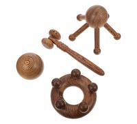 MUCKLILY 4 pièces Set de Masseurs Bois Portables Five-claw pour Tête Visage et Corps et Léger pour Massage Cervical Tissus Profonds et Détente Voyage et Bureau