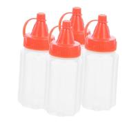 MUCKLILY 4pièces Bouteilles À Sauce Mini Squeeze Pour Condiments Et Ketchup Bouteilles De Cuisine Transparentes Avec Couvercle Pour Sauces Et Assaisonnements Pour Barbecue Et Maison