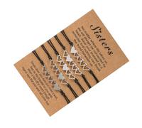 MUCKLILY 5 pièces Bracelet Amitié Forme Cœur Acier Inoxydable Bracelets Tressés Créatifs pour Femme Bijoux Couple Durables et Confortables