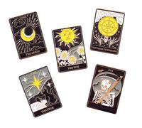 MUCKLILY 5 pièces Broches Tarot Émail Alliage Broches Décoratives Unisexes pour Vêtements Sacs Chapeaux et Vestes Accessoires Mode Résistants et Créatifs