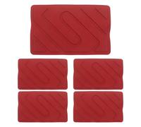 MUCKLILY 5 Pièces Patch Adhésif PVC Rouge pour Tapis de Voiture,