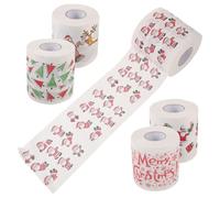 MUCKLILY 5 Rouleaux Serviettes à Thème de Noël de Décoration pour pour Dîner et Motifs Festifs Père Noël Sapin