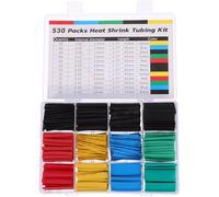 MUCKLILY 530 Pièces Kit de Gaines Thermorétractables Isolantes Colorées Manchons Rétrécissants Électriques Multifonctions Protection Câbles et Fils Gaine Thermorétractable pour Usage