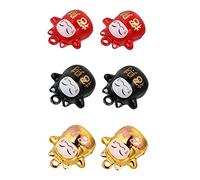 MUCKLILY 6 pièces Pendentifs Grelots Forme de Chat de Fortune Décorations Suspendues pour Téléphones et Bijoux