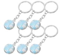 MUCKLILY 6 Pièces Porte-clés Globe Terrestre Créatif en Alliage de Zinc, Résistant à L'usure, pour Accessoires Anniversaire et Présents Invités Lors de Fêtes Scolaires