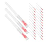 MUCKLILY 60 Applicateurs Lèvres en Silicone avec Capuchon - Pinceaux Mini à Embout Souple Blanc et Rouge - Réutilisables Hygiéniques pour Gloss Rouge à Lèvres Maquillage Voyage et Fêtes