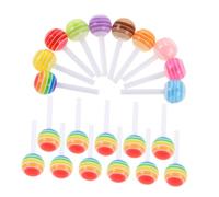 MUCKLILY 60 Pièces Mini Lollipops Charms Résine pour Ongles Décorations Colorées Accessoires de Manucure Sucrés et Résistants pour Femmes DIY Nail Art