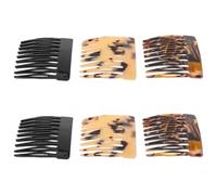 MUCKLILY 6pièces Mini Peigne Portable pour Cheveux Peignes Latéraux Vintage Acétate Outil de Coiffure pour Chignon et Tresse Française Léger et Antistatique
