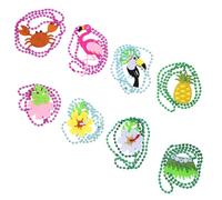 MUCKLILY 8 Pièces Collier Hawaïen Tropical de Pendentifs Colorés pour Décoration Déguisements Accessoires de Fleurs Motifs