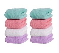 MUCKLILY 8 pièces Serviettes pour Garçon Fille Corail Doux Lingettes Absorbantes Visage et Bave Lavables Couleurs Assorties Vert Rose Blanc Adaptées Garçons et Filles