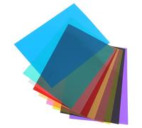 MUCKLILY 9 pièces Lot de Filtrantes PVC Colorées Transparentes pour Éclairage Studio Photo Diffusion Lumineuse Correction des Couleurs Gels Photographie Polyvalents