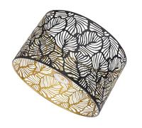 MUCKLILY Abat-jour en Fer Noir et Or à Motif Feuille Ajouré, Diamètre 2,4 Cm, pour Lampe de Chevet E27/e14, Abat-jour Décoratif Européen Moderne, pour Éclairage Intérieur et Lampe de Table