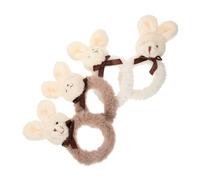 MUCKLILY Anneaux Pour Cheveux En Peluche Lapin 4 Pièces, Taille Standard, Élastiques Doux, Accessoires Pour Filles, Adaptés Cheveux Longs Et Courts, Port Quotidien Et Fêtes