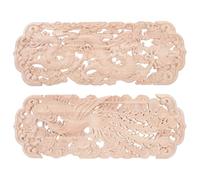 MUCKLILY Appliques en Bois Non Peintes Ajourées 40 X 15 CM Ensemble Dragon et Phénix Sculptures sur Bois Européennes pour Meubles Portes et Placards Décorations D’Angle Soi-Même