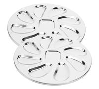 MUCKLILY Assiette à Huîtres en Acier Inoxydable 2pcs Plateau Multifonction Résistant à l'usure 230x230x15mm Accessoire Cuisine Pratique pour Restaurants Et Bars Service Quotidien