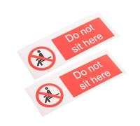 MUCKLILY Autocollant de Sécurité Ne Pas S'Asseoir' Auto-Adhésif 150 MM X 50 MM Lot de 2 pour Bureau École Entreprise Panneau d'Avertissement