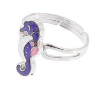 MUCKLILY Bague Ajustable Alliage de Zinc avec Hippocampe Changeant de Couleur Selon la Température Bague Sensorielle Mode et Personnalisable pour Femme
