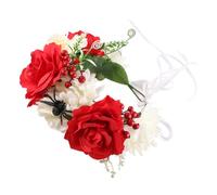 MUCKLILY Bandeau à Cheveux de Couronne Guirlande de Baies Rouges et Blanches Serrage-Tête Floral Artificiel pour Fêtes de Noël Halloween et Mariages Accessoire Coiffure Décoratif