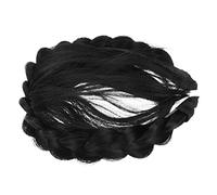 MUCKLILY Bandeau Cheveux Tressé Synthétique à Frange 1 Pièce Noir Naturel Accessoire De Coiffure Pour Femmes Facile à Porter Sorties Événements