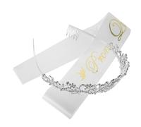 MUCKLILY Bandeau Ensemble Ceinture De Reine du Bal d'halloween pour Les Filles Groupe Habillé Graduation Brillant Décorations Rapide Manquer Retour à La Maison Bal De Blanche Sangle