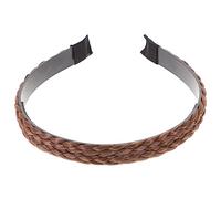 MUCKLILY Bandeau Tressé Cheveux Synthétiques 1,5 Cm Large Antidérapant pour Femmes et Filles Style Coréen Café Clair Coiffure Quotidienne et Cérémonies