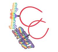 MUCKLILY Bandeaux pour Cheveux Arc-en-ciel 2 Pièces Taille Unique Lettres de Cœur pour Femmes et Filles Fête Fierté Carnaval Marche des Fiertés