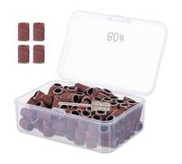 MUCKLILY Bandes Abrasives 80 pour Ponceuse à Ongles Électriques Forets à Poncer en Résine et Toile Émeri Kit 100 Pièces Blanches pour Manucure Professionnelle et Polissage des Ongles