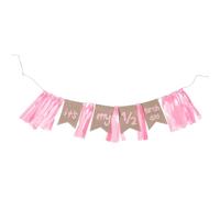 MUCKLILY Bannière D'anniversaire Chaise en Tissu Rose, Facile à Installer et Douce, Décoration pour Fêtes D'anniversaire à Mi-chemin et Autres Occasions