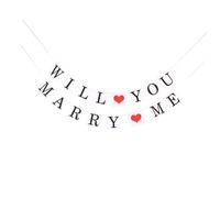 MUCKLILY Bannière Papier « Will You Marry Me » pour Demande en Mariage Décoration Voiture Mariage Romantique Guirlande Suspendue pour Fête Prénuptiale Accessoire Décoration Intérieure