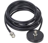 MUCKLILY Base Magnétique D'antenne Voiture avec Câble Coaxial de 5 Mètres, Support D'antenne en Alliage D'aluminium et Abs, Installation Simple pour Radio Mobile et Autoradio