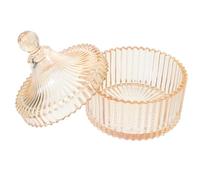 MUCKLILY Bocal en Verre Ambré avec Couvercle - Pot Apothicaire 1 Pièce pour Bonbons Cosmétiques et Coton-Tiges - Boîte de Rangement la Cuisine et Salle de Bain Organisateur Multifonction