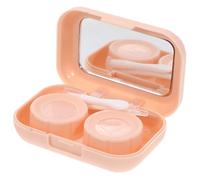 MUCKLILY Boîte à Lentilles de Contact Étuit de Voyage Compact et Mignon en Abs Portable avec Miroir et Rangement Votre Paquet pour Usage Extérieur
