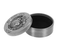 MUCKLILY Boîte à Souvenirs Pour Dents De Lait En Métal, Format Compact, Couleur Bronze Ancien, Ma Première Boîte à Boucles Motifs Ours, Pour Conserver Cheveux Fœtaux Bébé, Présent Mémoire Enfance
