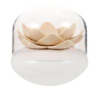 MUCKLILY Boîte Rangement Cotons-tiges Lotus Créative avec Couvercle Anti-poussière Distributeur Multi-Usage pour Bâtonnets Soins Domestiques et Bureau Design Compact