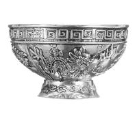 MUCKLILY Bol Bouddhiste Blanc Vintage avec Motif Dragon et Phénix Bol Réutilisable pour Eau et Nourriture Résistant Au Vieillissement pour Méditation et Rituels Temple ou Maison