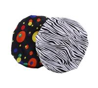 MUCKLILY Bonnet de Bain Élastique pour Femmes, 2 Pièces, Double Couche Imperméable en Satin et Peva, Cuisine Nettoyage la Maison