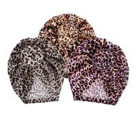 MUCKLILY Bonnet Turban Bébé en Coton Imprimé Léopard 3 Pièces, Bonnets -né et Garçon et Filles en Bas Âge, Chapeaux D'hôpital Respirants et Absorbants pour Usage Quotidien