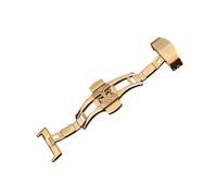 MUCKLILY Boucle de Montre Automatique Inoxydable Doré Fermoir Double Bouton Poussoir pour Bracelet et Facile à Ouvrir